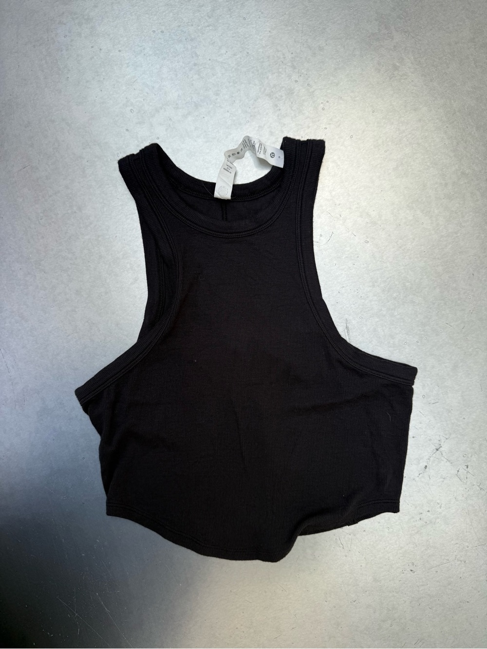 Lululemon Black Ribbed Cropped Tank